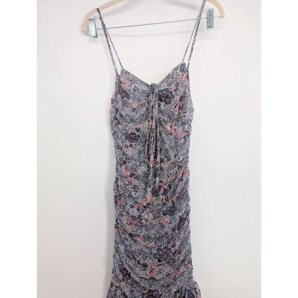 NWT MISA MISA LOS ANGELES Halter-Neck Mesh Midi Dress Size XS Blue #MB446 - Picture 5 of 11